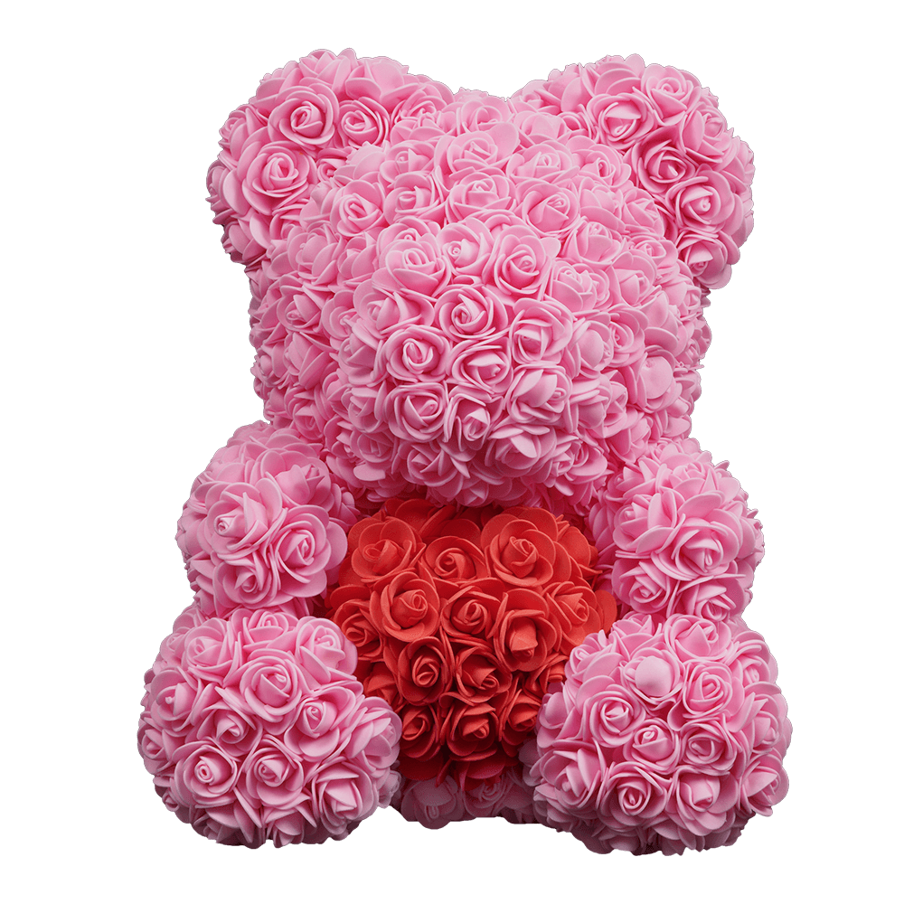 Rose covered top teddy bear