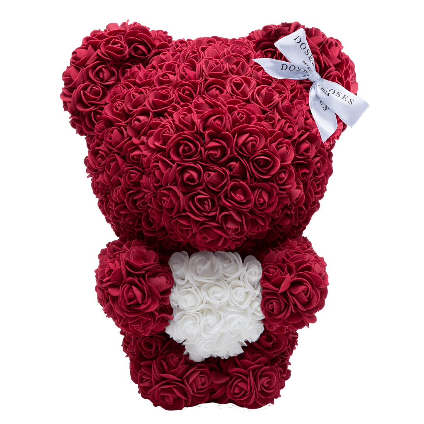 Burgundy Love Heart Standing Rose Bear