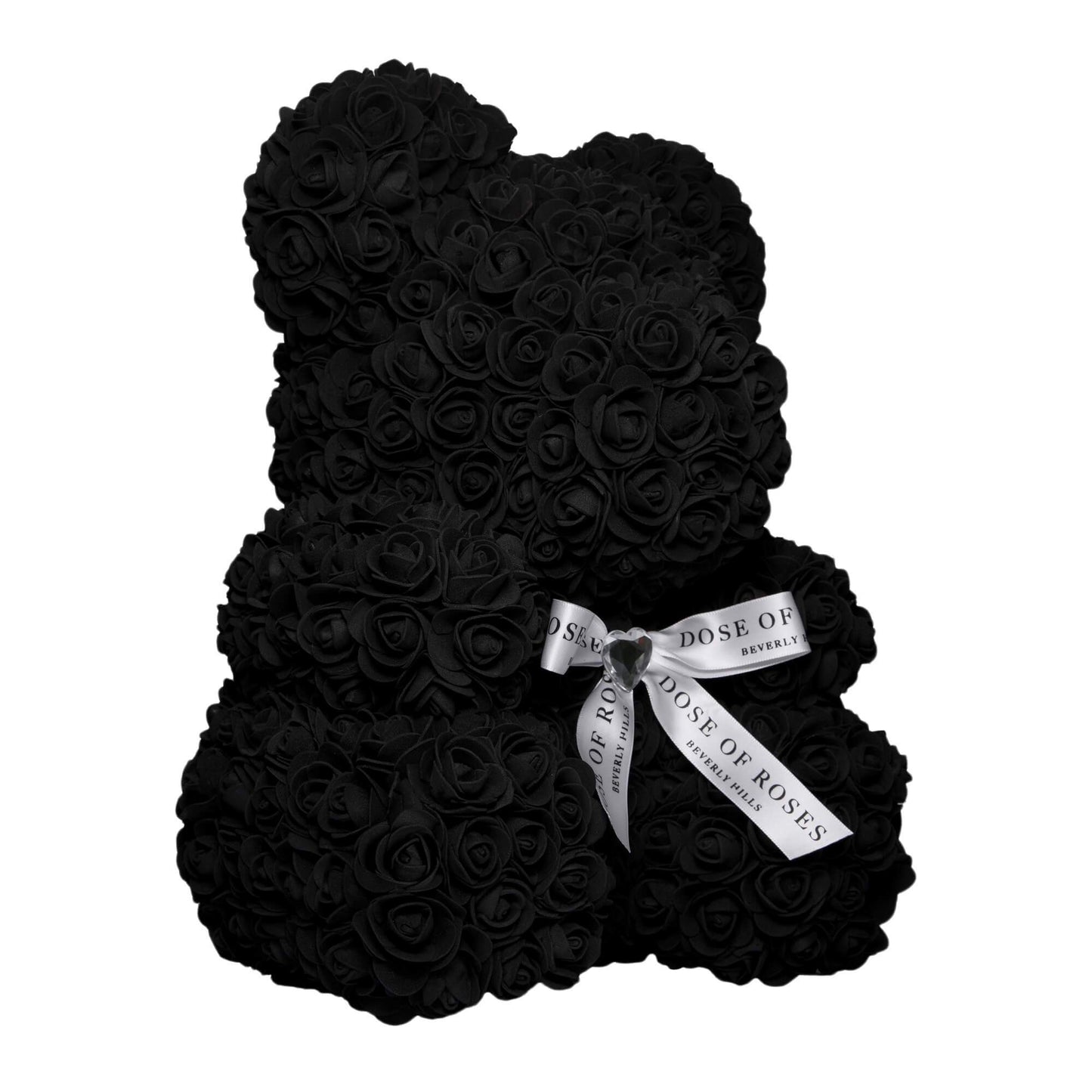 Medium Black Rose Bear Side